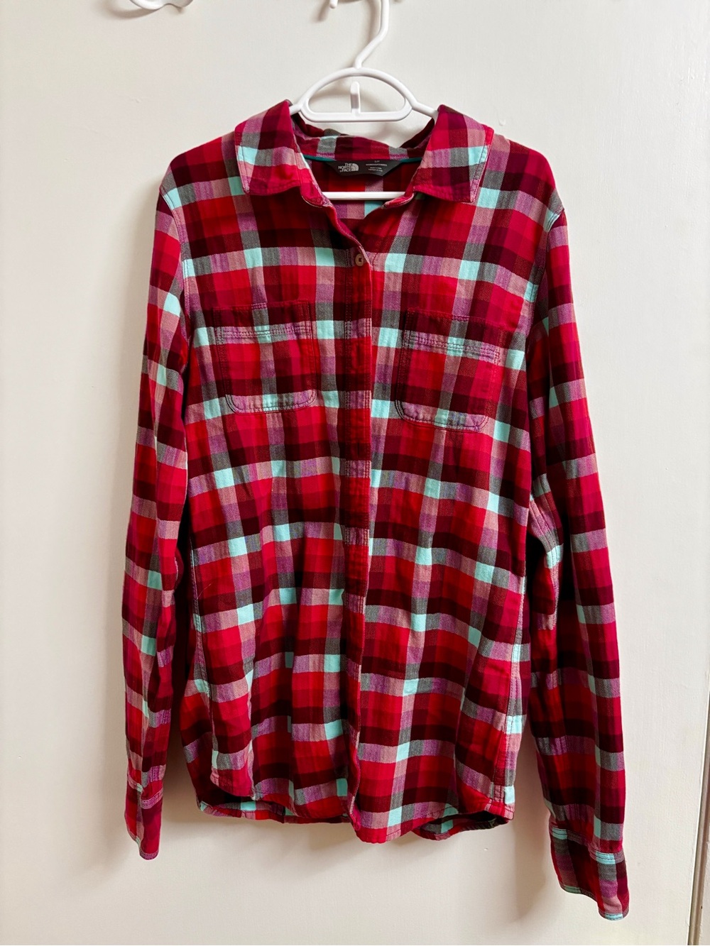 The North Face Red/Pink Plaid Button-Down Shirt